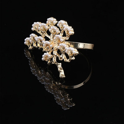 2 gab Crystal Ab Rhinestones banketu salvešu turētājs Gredzens priedes formas vakariņu restorāns