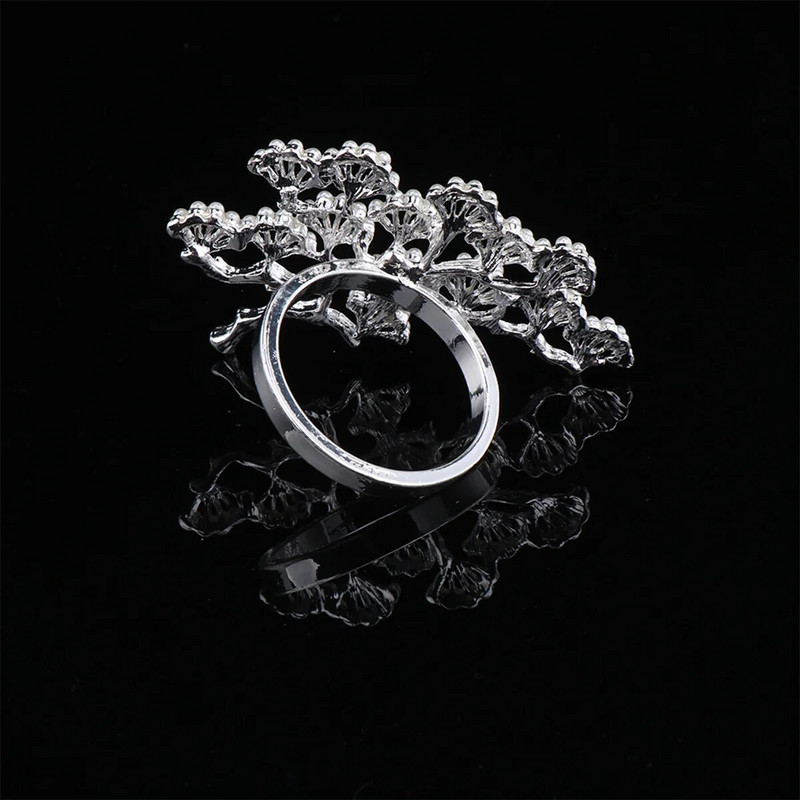 2 gab Crystal Ab Rhinestones banketu salvešu turētājs Gredzens priedes formas vakariņu restorāns