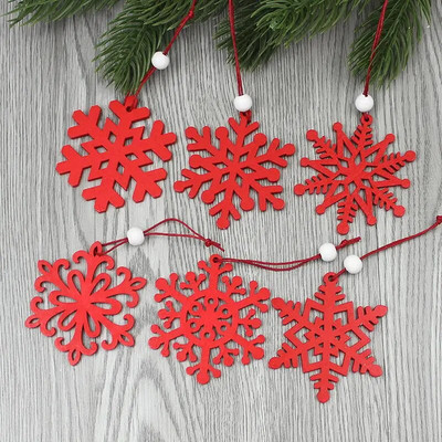 HUADODO 6Gb Sarkanbalts Koka Briedis Sniegavīrs Ziemassvētku Rotājumi Kuloni Rotājumi Ziemassvētku eglītei Mājas ballītei Bērnu Dāvana