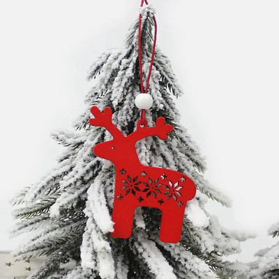 HUADODO 6Gb Sarkanbalts Koka Briedis Sniegavīrs Ziemassvētku Rotājumi Kuloni Rotājumi Ziemassvētku eglītei Mājas ballītei Bērnu Dāvana