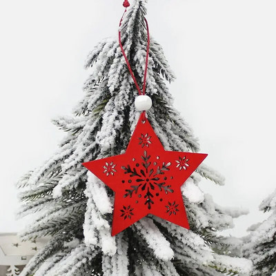 HUADODO 6Gb Sarkanbalts Koka Briedis Sniegavīrs Ziemassvētku Rotājumi Kuloni Rotājumi Ziemassvētku eglītei Mājas ballītei Bērnu Dāvana