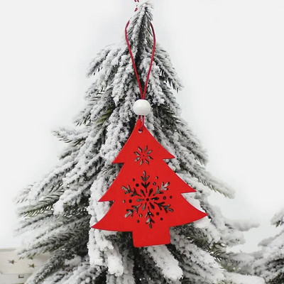 HUADODO 6Gb Sarkanbalts Koka Briedis Sniegavīrs Ziemassvētku Rotājumi Kuloni Rotājumi Ziemassvētku eglītei Mājas ballītei Bērnu Dāvana