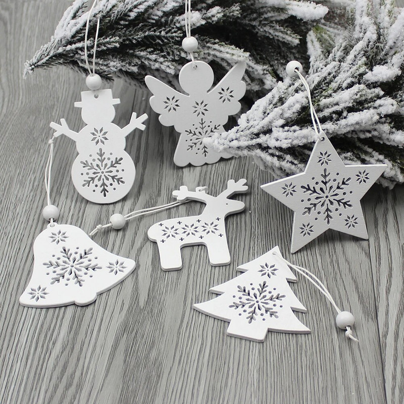 HUADODO 6Gb Sarkanbalts Koka Briedis Sniegavīrs Ziemassvētku Rotājumi Kuloni Rotājumi Ziemassvētku eglītei Mājas ballītei Bērnu Dāvana