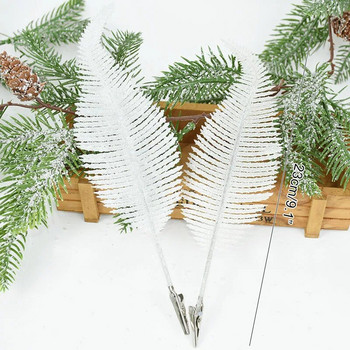 3 τμχ Glitter Feather Τεχνητά Φύλλα Κλιπ Χριστουγεννιάτικο Στολίδι Χριστουγεννιάτικο Πάρτυ Διακόσμηση σπιτιού Navidad Πρωτοχρονιάτικα λουλούδια γάμου