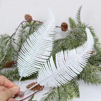 3 τμχ Glitter Feather Τεχνητά Φύλλα Κλιπ Χριστουγεννιάτικο Στολίδι Χριστουγεννιάτικο Πάρτυ Διακόσμηση σπιτιού Navidad Πρωτοχρονιάτικα λουλούδια γάμου