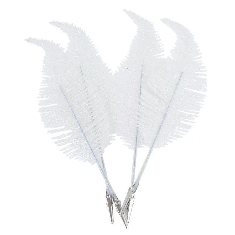 3 τμχ Glitter Feather Τεχνητά Φύλλα Κλιπ Χριστουγεννιάτικο Στολίδι Χριστουγεννιάτικο Πάρτυ Διακόσμηση σπιτιού Navidad Πρωτοχρονιάτικα λουλούδια γάμου