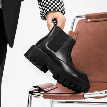 μπότες αστραγάλου για άνδρες Πλατφόρμα μόδας Chelsea Boots Ανδρικά παπούτσια Rhino Toe Casual Ανδρικά υποδήματα