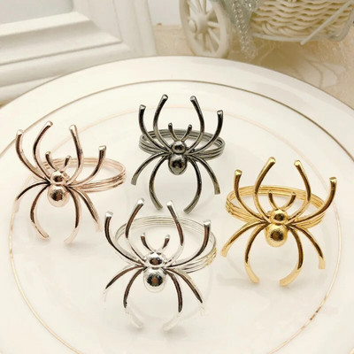 10 buc/lot inel pentru șervețel păianjen negru cataramă șervețel inel potrivit pentru decorarea desktopului petrecerii Festivalului fantomă de Halloween