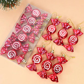 6 бр./кутия Коледна елха Бонбони Висулки Коледна патерица Бонбони Висящи орнаменти за дома Коледна декорация Navidad Новогодишни подаръци
