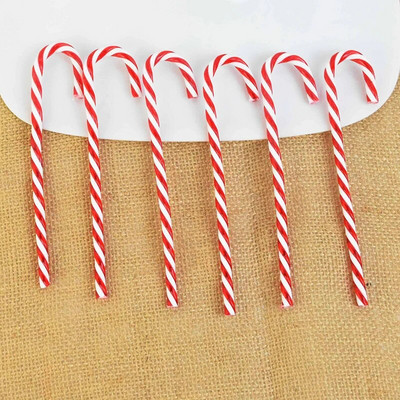 6 бр./кутия Коледна елха Бонбони Висулки Коледна патерица Бонбони Висящи орнаменти за дома Коледна декорация Navidad Новогодишни подаръци