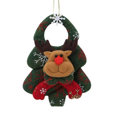Χριστουγεννιάτικο Πανό Κρεμαστό Πόρτας Elk Bear Κούκλα Χαρούμενα χριστουγεννιάτικα στολίδια για το σπίτι Χριστουγεννιάτικα στολίδια Μενταγιόν Navidad Noel