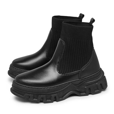 Luksuzni dizajn Muške kožne Chelsea čizme Gležnjače s platformom Muške debele motociklističke čizme Muška obuća Debela ležerna cipela