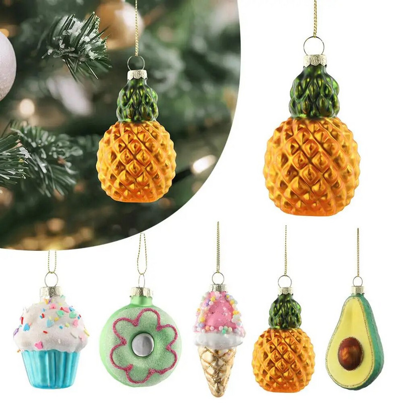 2024. gada Jaunais gads, zaļš avokado stikla rotājums, stikla auglis, piekārts, Ziemassvētku eglīšu rotājumi, Ziemassvētku piegāde