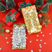 Ziemassvētku rotājumi Flocked Mini zelta un sudraba Ziemassvētku bantīte Ziemassvētku eglīšu vainaga kulons 24gab