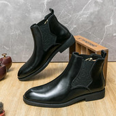 Talvised moodsad uued meeste mustad pruunid püksid Chelsea poolsaapad, meeste kõrged ülaosad, iga päev sobivad kingad