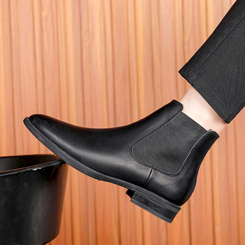 Мъжки ботуши Челси Високи обувки с остри пръсти Марка Ретро Удобни Голям размер 47 48