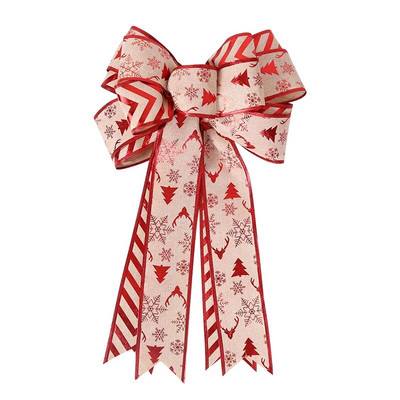 54 cm lielas Ziemassvētku eglītes loki DIY vainagu vītņu rotājumi 2023. gada Priecīgus Ziemassvētku rotājumi mājām 2024 Jaungada lina bantīte