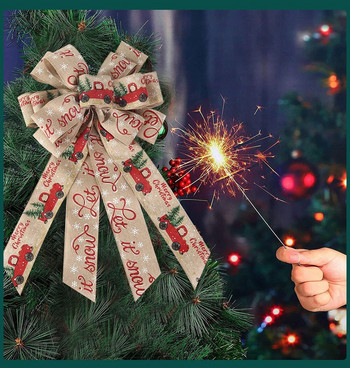Нови Направи си сам Коледна лента с лък Занаяти Коледна елха Декорации за дома Noel Xmas Party Bow Висулка Новогодишна украса