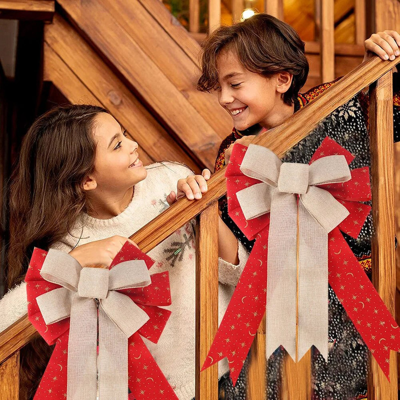 Uued DIY jõuluvibu lindiga käsitöö jõulupuu kaunistused koju Noeli jõulupeo vibu ripats uusaasta kaunistus