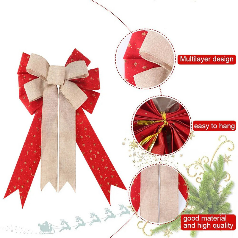 Uued DIY jõuluvibu lindiga käsitöö jõulupuu kaunistused koju Noeli jõulupeo vibu ripats uusaasta kaunistus