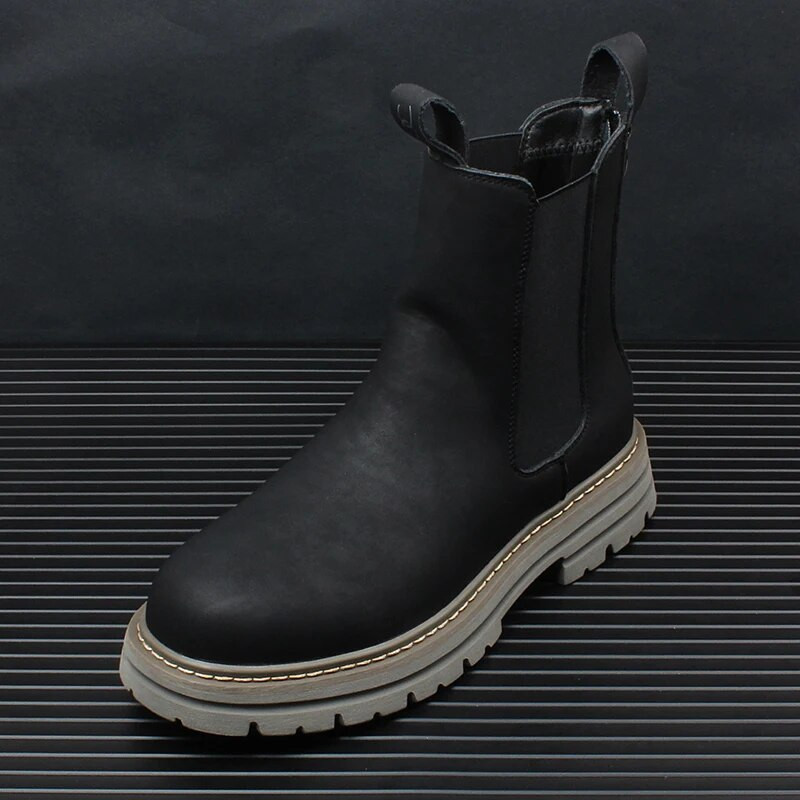 Jaunums Vīriešu modes ikdienas potītes Chelsea zābaki ziemas silti, īsi plīša britu stila slip uz retro kedas Botas Hombre