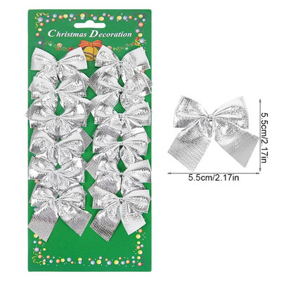 24/36gab Sarkani Ziemassvētku loki, Ziemassvētku eglīšu rotājumi mājām Ziemassvētku dāvanas Iepakojums Bowknot Jaungada Noela vainaga dekors