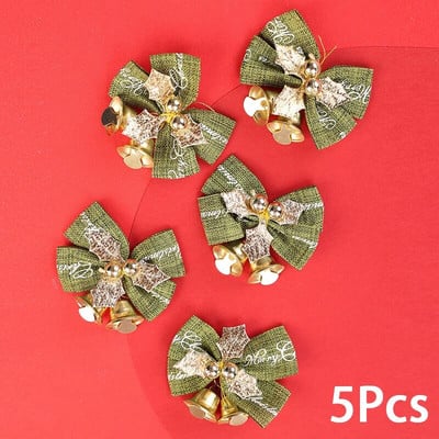 5 buc. Ornamente cu funde pentru brad de Crăciun Decoratiuni cu fundă mică de pânză de clopot, pentru petrecerea de nuntă, accesorii decorative, bricolaj, decor acasă