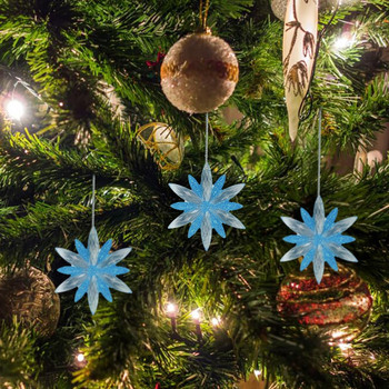 2бр. Коледни орнаменти със снежинки Прозрачни акрилни снежинки Коледни занаяти Орнаменти с висулки за дома Коледно парти Нова година 2023
