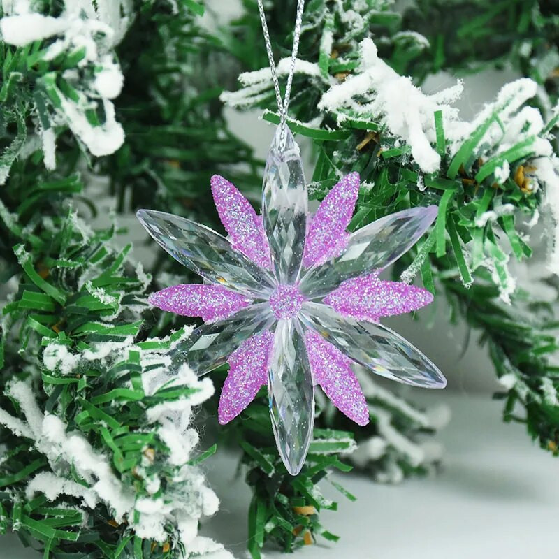 2gab Ziemassvētku sniegpārsliņu rotājumi Dzidra akrila sniegpārsliņas Ziemassvētku amatniecības kulonu rotājumi mājām Ziemassvētku ballītei Jaunais gads 2023