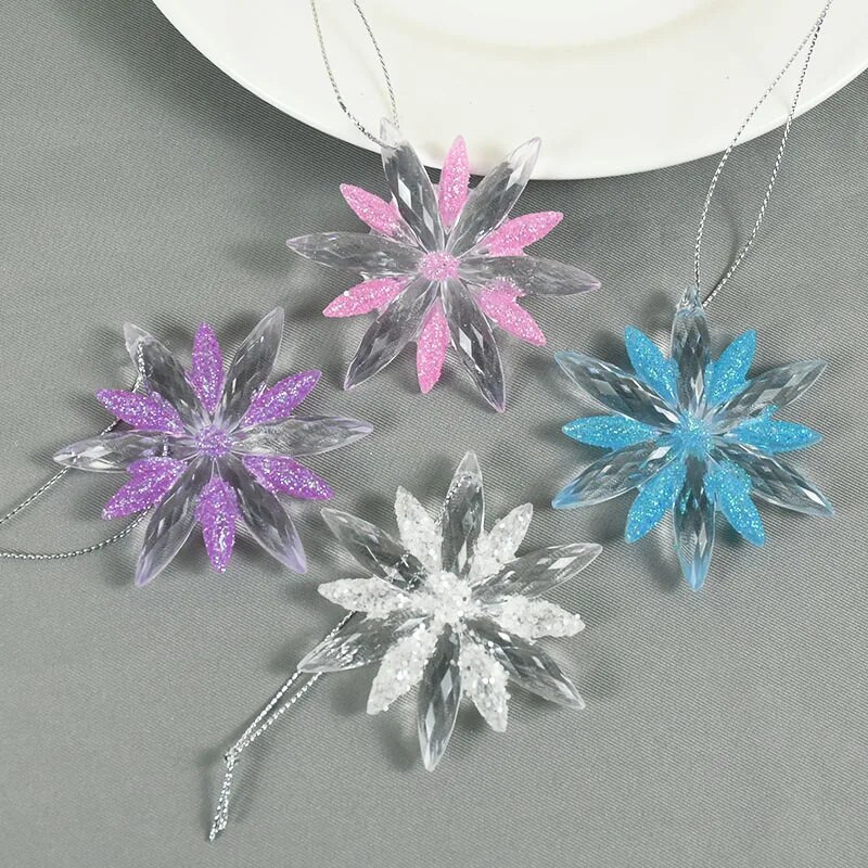 2gab Ziemassvētku sniegpārsliņu rotājumi Dzidra akrila sniegpārsliņas Ziemassvētku amatniecības kulonu rotājumi mājām Ziemassvētku ballītei Jaunais gads 2023