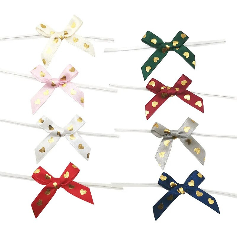 50db/csomag 45mm arany szív vegyes masni Valentin-napi dekorációhoz Ajándékcsomagolás Kézzel készített barkács készítés ruhakiegészítők