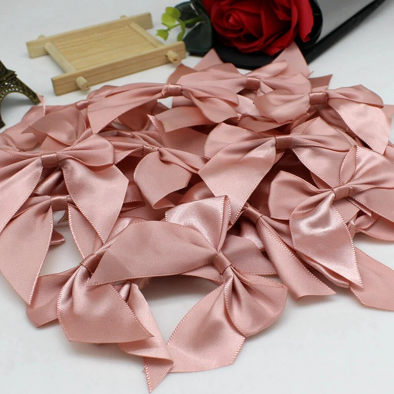 20/50GAB 65*65mm satīna loki Dekoratīvie Lentu banti rokdarbu komplektiem Bowknot Iesaiņojamie banti rokdarbiem Kāzu bantītes piedzimšana