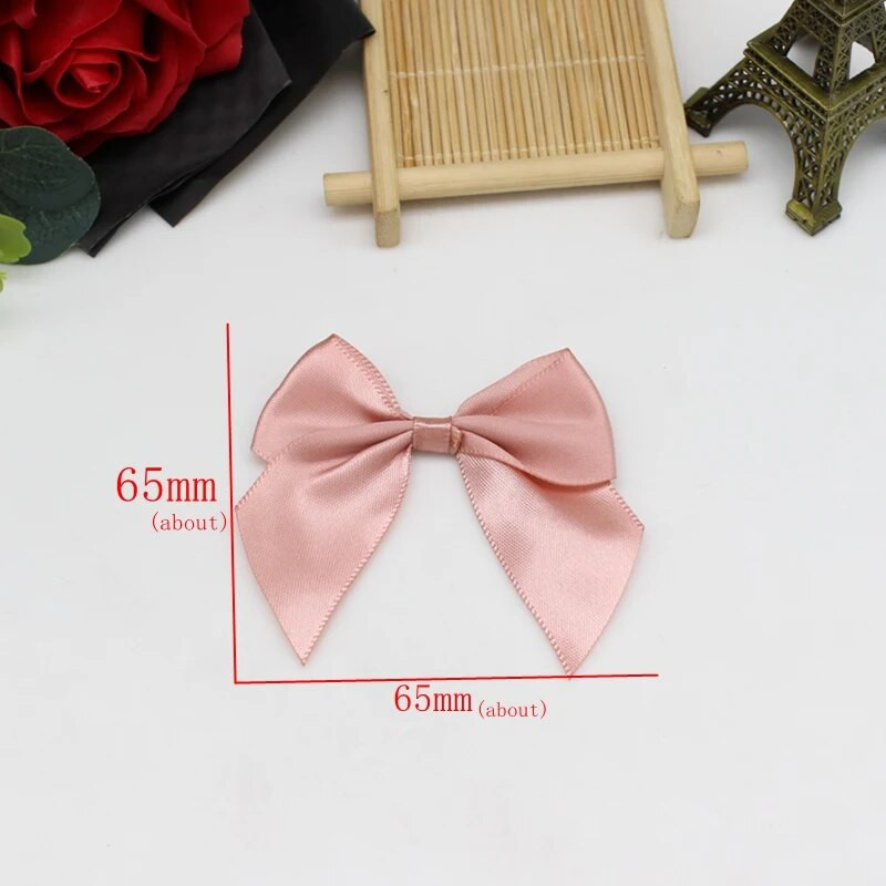 20/50GAB 65*65mm satīna loki Dekoratīvie Lentu banti rokdarbu komplektiem Bowknot Iesaiņojamie banti rokdarbiem Kāzu bantītes piedzimšana
