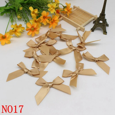 50GAB 5*5CM lentes bantes Vienkrāsains poliestera satīna lentes bantes zieds DIY amatniecība roku darbs rotājumi roku darbs ballīšu piederumi