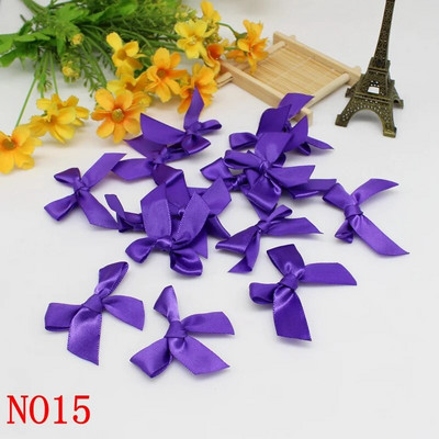 50GAB 5*5CM lentes bantes Vienkrāsains poliestera satīna lentes bantes zieds DIY amatniecība roku darbs rotājumi roku darbs ballīšu piederumi