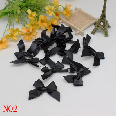 50GAB 5*5CM lentes bantes Vienkrāsains poliestera satīna lentes bantes zieds DIY amatniecība roku darbs rotājumi roku darbs ballīšu piederumi