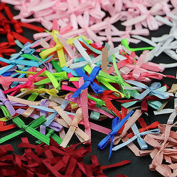 (100 бр./опаковка) 3x3cm мини панделки панделки многоцветни малки размери полиестерни сатенени панделки лък цвете ръчна изработка занаятчийска декорация Направи си сам