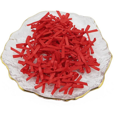 (100db/csomag) 3x3cm-es miniszalag masnik Többszínű kis méretű poliészter szatén szalagok masni virág Kézműves kézműves dekoráció barkácsolás