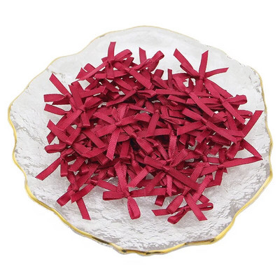 (100db/csomag) 3x3cm-es miniszalag masnik Többszínű kis méretű poliészter szatén szalagok masni virág Kézműves kézműves dekoráció barkácsolás