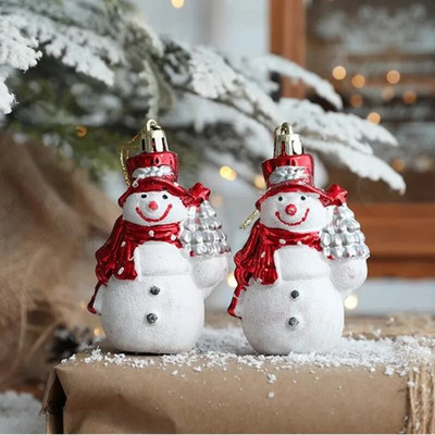 Коледни орнаменти 2 бр. Патерица Дядо Коледа Снежен човек Елк Коледно дърво Висулка 2022 г. Коледна украса за дома Noel Подаръци Navidad Decor