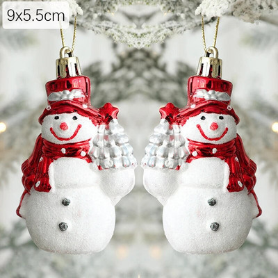 Ziemassvētku rotājumi 2gab. Kruķis Ziemassvētku vecītis Sniegavīrs Elk Ziemassvētku koka kulons 2022 — Ziemassvētku rotājums mājām Noels Dāvanas Navidad dekors