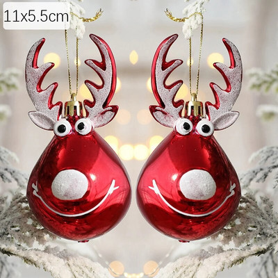 Ziemassvētku rotājumi 2gab. Kruķis Ziemassvētku vecītis Sniegavīrs Elk Ziemassvētku koka kulons 2022 — Ziemassvētku rotājums mājām Noels Dāvanas Navidad dekors