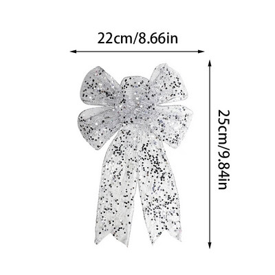 1 gab. Liela loka Ziemassvētku rotājumi Ziemassvētku eglē piekarināmi kulonu bantīšu rotājumi mājām Jaungada ballīšu dekorēšanai Navidad dāvanas 2024