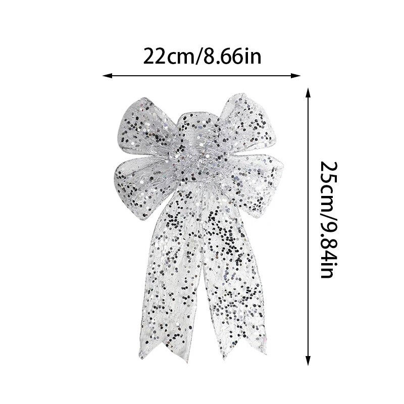 1 gab. Liela loka Ziemassvētku rotājumi Ziemassvētku eglē piekarināmi kulonu bantīšu rotājumi mājām Jaungada ballīšu dekorēšanai Navidad dāvanas 2024