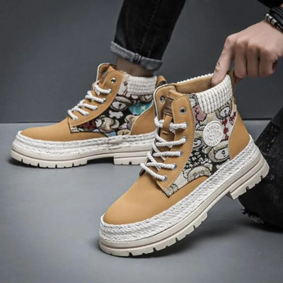 Rudens ziema Vīriešu apavi Sniega zābaki Kažokāda silta ikdienas ādas potītes platforma dizainers Luksusa kovboju cīņas taktiskā pārgājieni Čelsijā