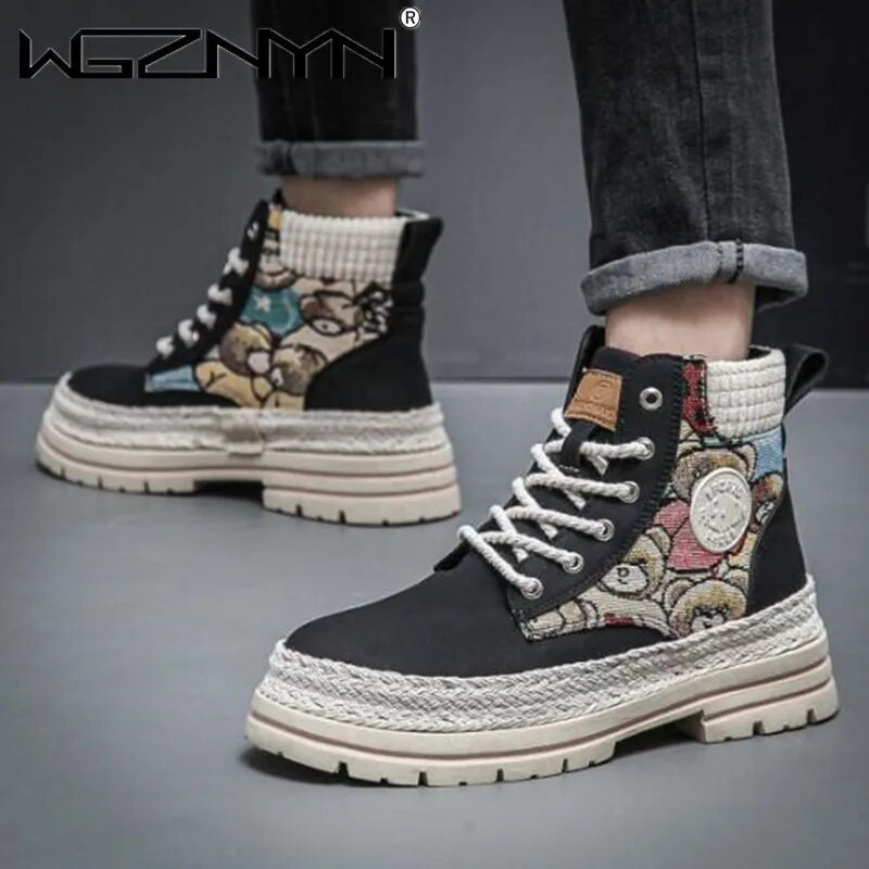 Rudens ziema Vīriešu apavi Sniega zābaki Kažokāda silta ikdienas ādas potītes platforma dizainers Luksusa kovboju cīņas taktiskā pārgājieni Čelsijā