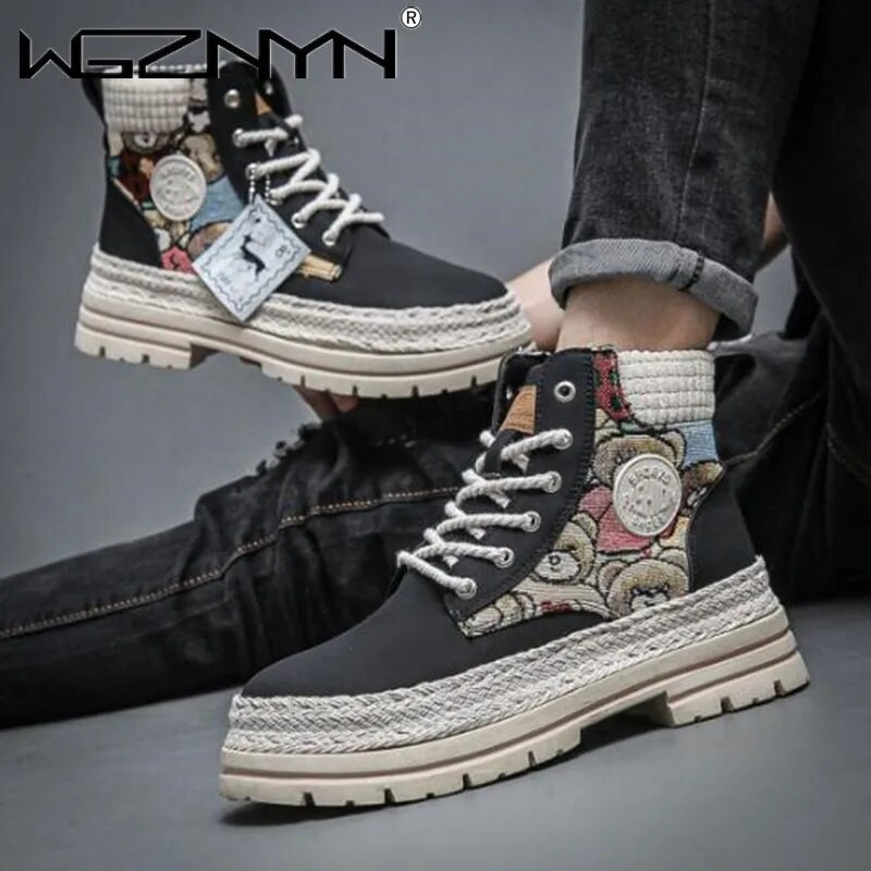 Rudens ziema Vīriešu apavi Sniega zābaki Kažokāda silta ikdienas ādas potītes platforma dizainers Luksusa kovboju cīņas taktiskā pārgājieni Čelsijā