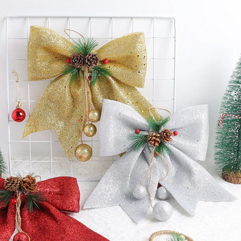 Χριστουγεννιάτικη διακόσμηση με φιόγκο 30cm Στολίδια με κρεμαστό χριστουγεννιάτικο δέντρο για το σπίτι Προμήθειες πάρτι Navidad Πρωτοχρονιά 2023 Διακόσμηση DIY αξεσουάρ δώρου