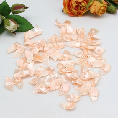 50/100gab. Jauktas krāsas rubāna Satīna Lentes bantes 25mm Rokas bantītes Mazas bantes amatniecībai Ziemassvētki Scrapbooking Šūšanas aksesuāri