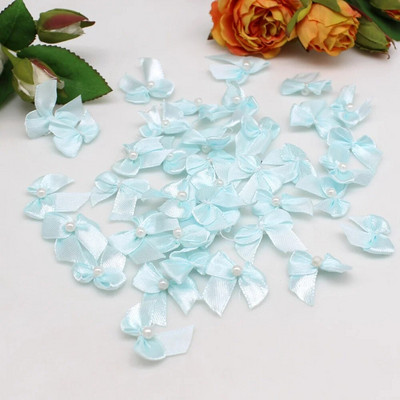 50/100gab. Jauktas krāsas rubāna Satīna Lentes bantes 25mm Rokas bantītes Mazas bantes amatniecībai Ziemassvētki Scrapbooking Šūšanas aksesuāri